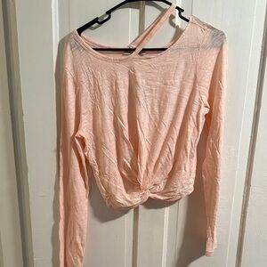 Express Light Pink Twist Front Blouse
